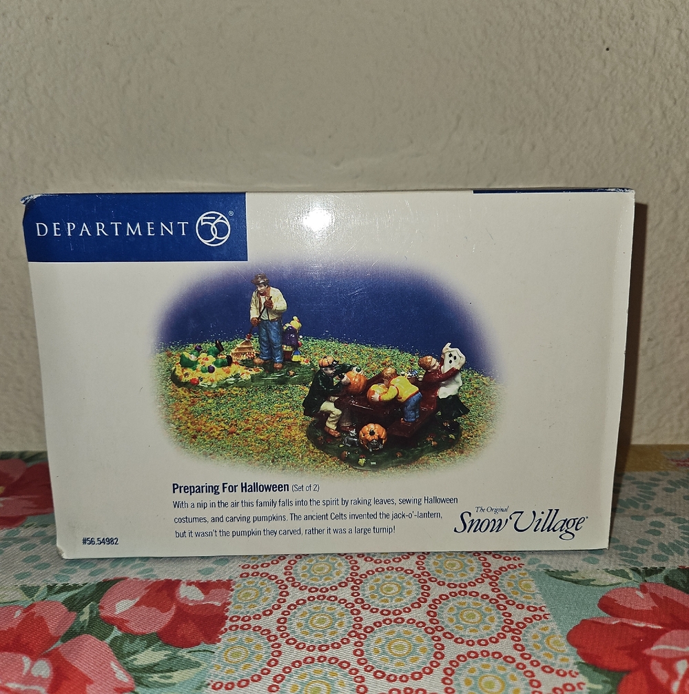 Department 56 "Preparing For Halloween" Ceramic Snow Village Accessory Decor